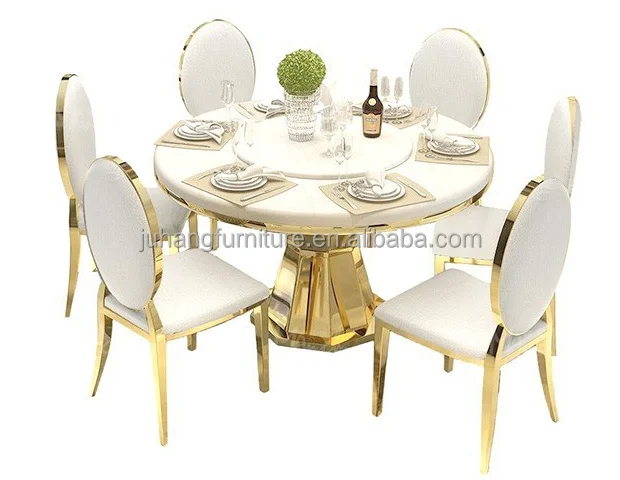 Factory direct stainless steel dining table high-end hotel restaurant round banquet table