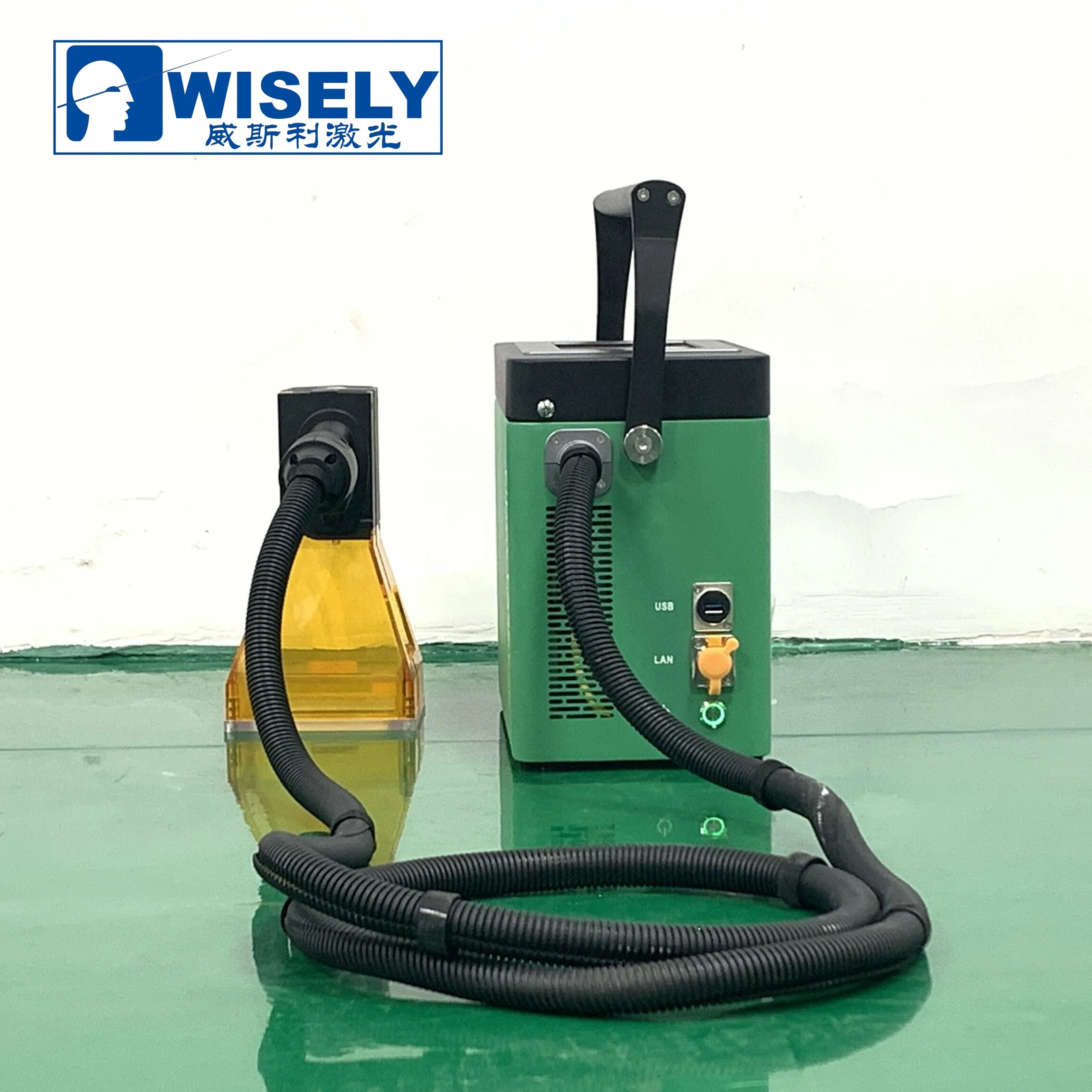 WISELY LASER Chargeable MINI Hand-held fiber laser marker logo and bar code fast marking machine