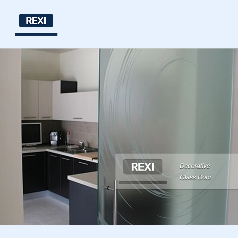 8mm 10mm 12mm Ceramic Fritted acid etched Tempered Toughened Decorative Glass Door