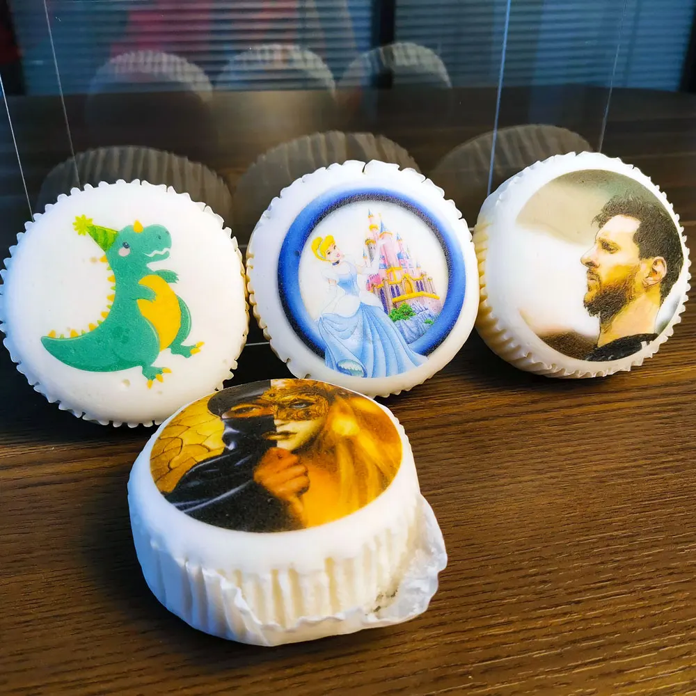 Food dessert printer with edible ink print machine for sugar cookies chocolate beans macaron printing machine