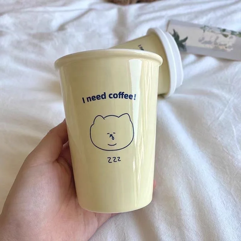 JINXIN OEM wholesale Chinese online markets  personalized customized logo cute cartoon series paper cup shape mugs tumbler