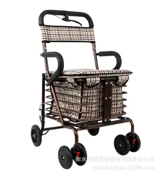 Senior Walker With Shopping Basket With Senior Outdoor Shopping Cart