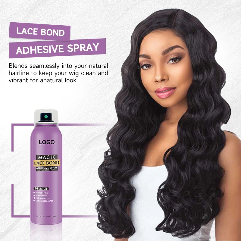 Private Label Quick Dry Hair Temporary Extreme Hold Wig Lace Adhesive Glue Holding Lace Melting Spray Hair Bonding Spray