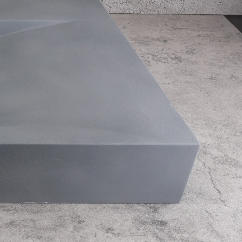 DASEN Wholesale hotel modern blue gray concrete bathroom wash basin balcony countertop concrete wash basin