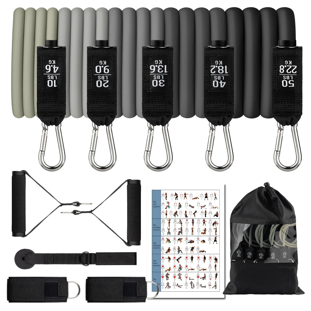 GEDENG Latex Tube For Arms Pull-Up Band Resistance Loop Bands With Protective Sleeves Handle Nylon Resistance Bands