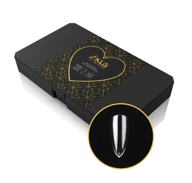 Wholesale Soft Gel Nail Tips Full Cover Natural Almond Mid-length 14 Sizes Nails Extension Press On Nail Tips 280pcs/box