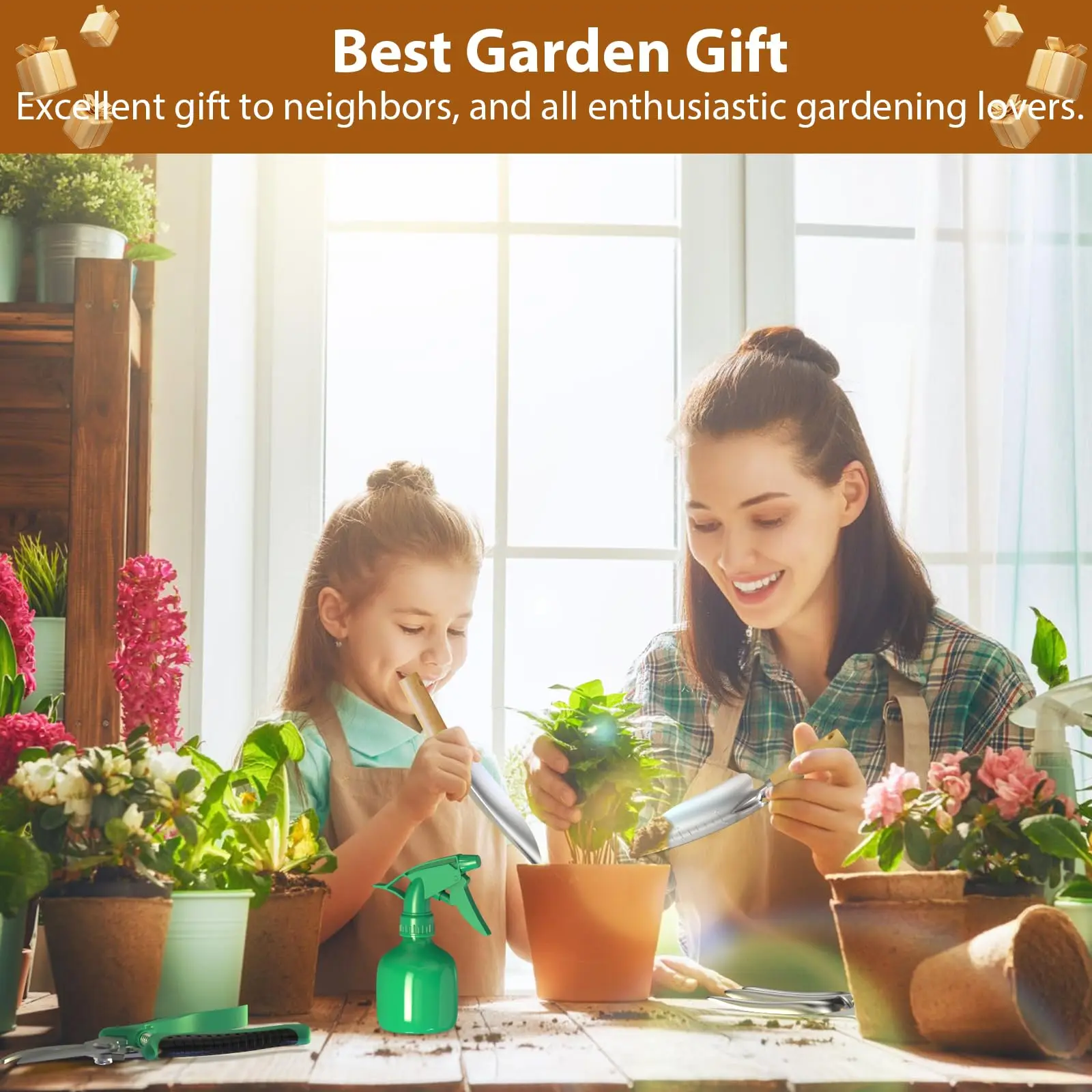 Set of 5 gardening digging tools garden hand cultivator small trowel garden fork with wooden handles shovels spades In Wholesale