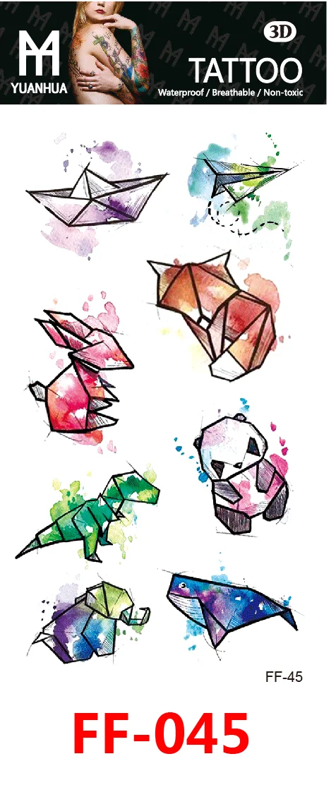 FF 041-080 Temporary Intim Tattoo Sticker Black Semi Permanent Tattoo Sticker For Man Body Arm