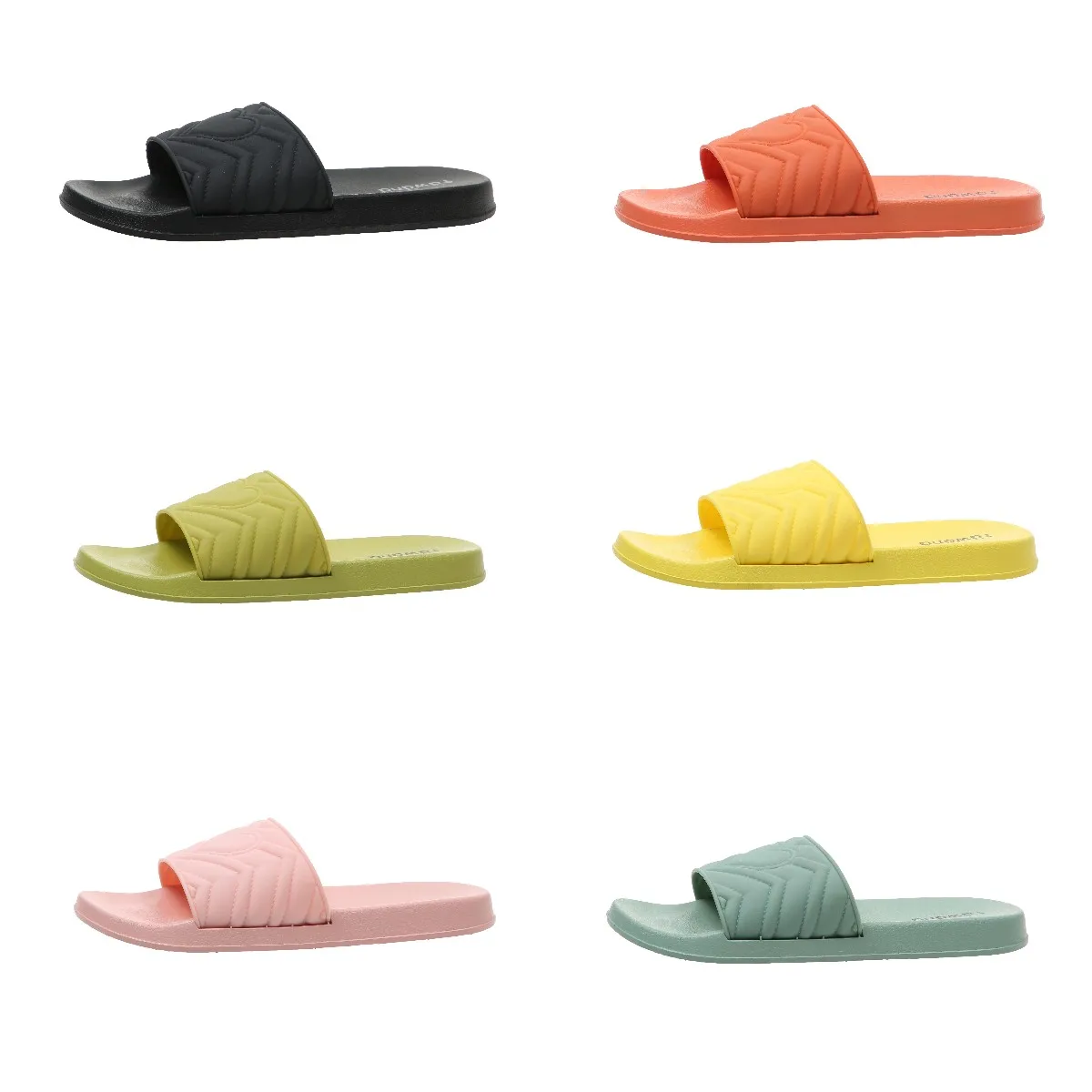 
2021 Summer new comfortable cute candy colorful heart fashion beach flats slippers slides for women ladies slippers trendy black 