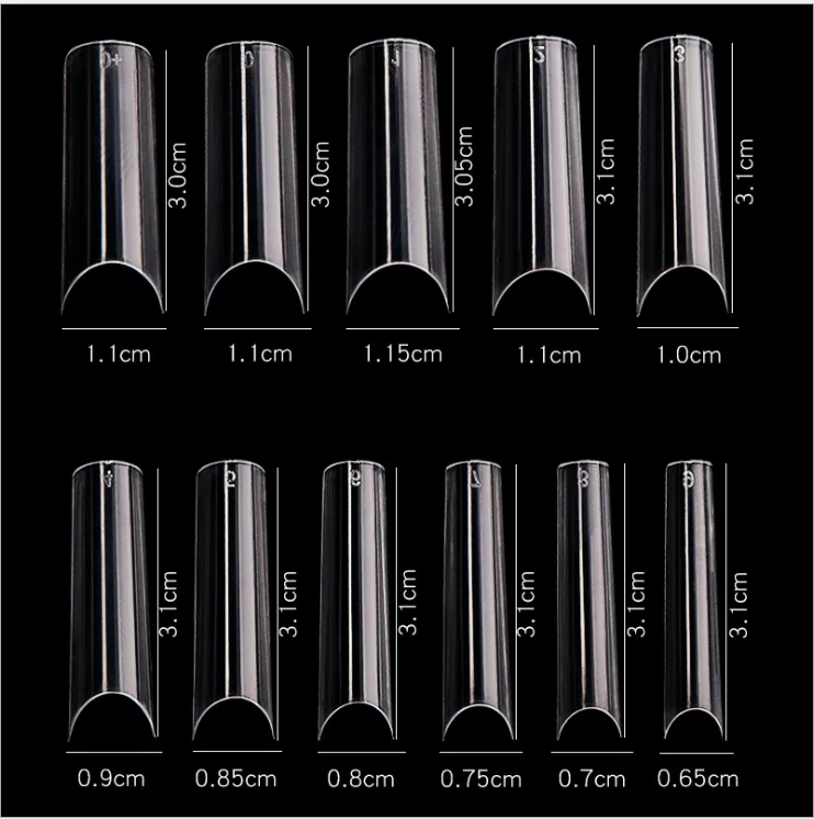 
2021 popular selling press on long square artificial 550 pieces ABS French nail tips false 