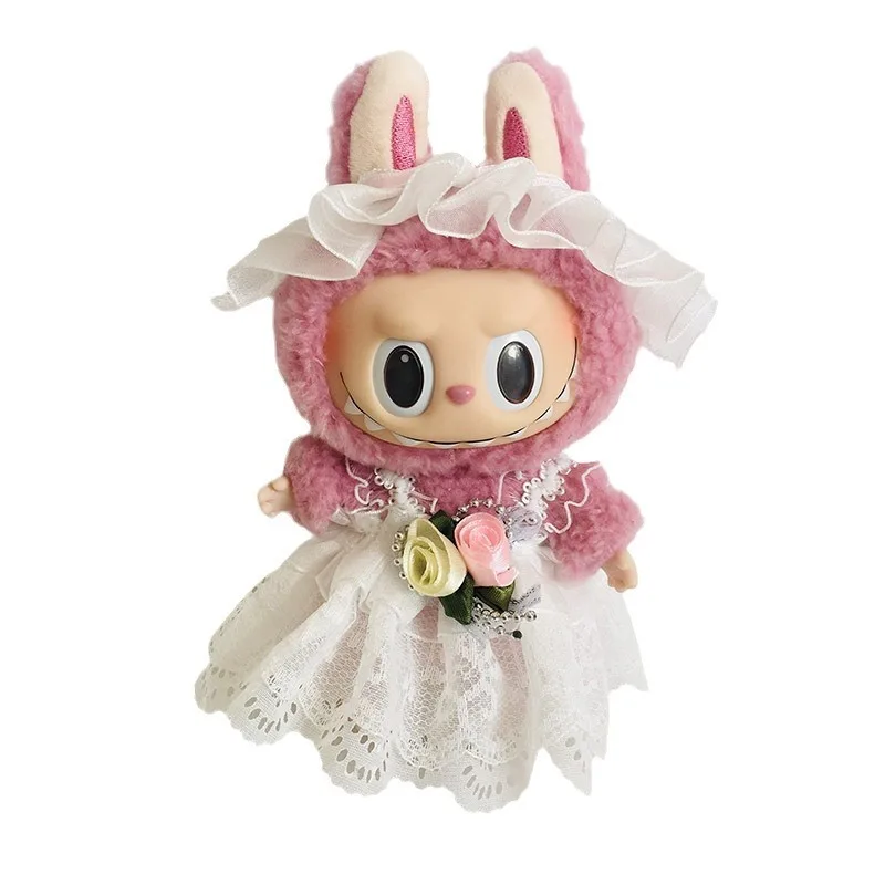 Hot Selling 17cm Cute Dress Outfit Clothes17cm For Light Blue Suspender Pants Suit Carrot Two-piece Set Pendant Clothes