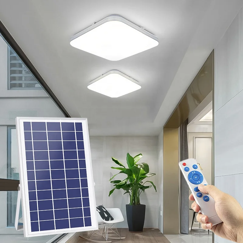 100W solar lamp indoor solar ceiling light with remote control outdoor IP65 waterproof garage garden lighting solar led light