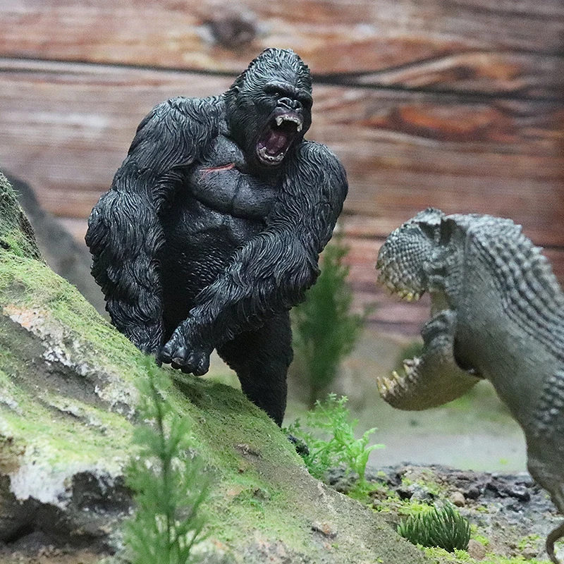 Oenux Оптовая Продажа игрушечных диких животных Soild PVC chimpanzee Gorilla T-Rex фигурки модели Детские коллекционные
