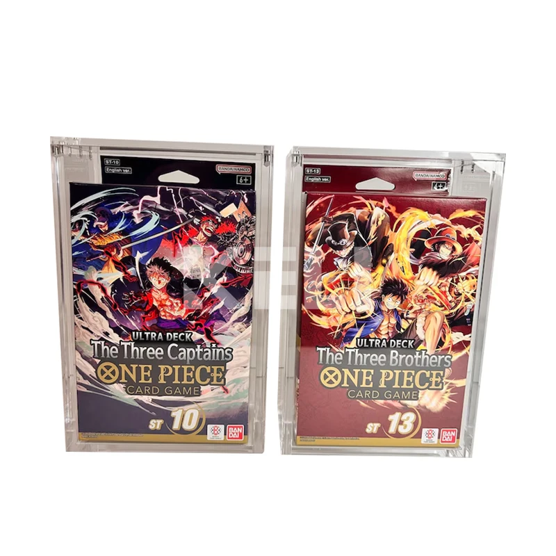 Clear Acrylic Box English Three Captains Gathering for One Piece Ultra Starter Deck ST-10 & ST-13 Acrylic Display Protector Case