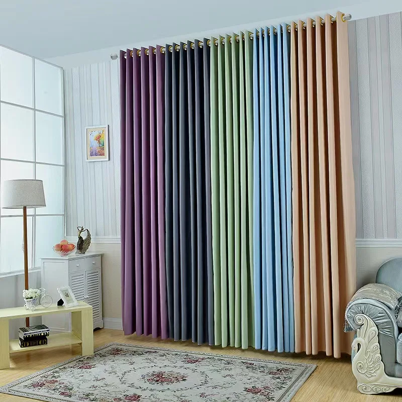 High Quality Fabric Curtain Wholesale High Density Solid Curtain Fabric Blackout Curtain Cloth Living Room