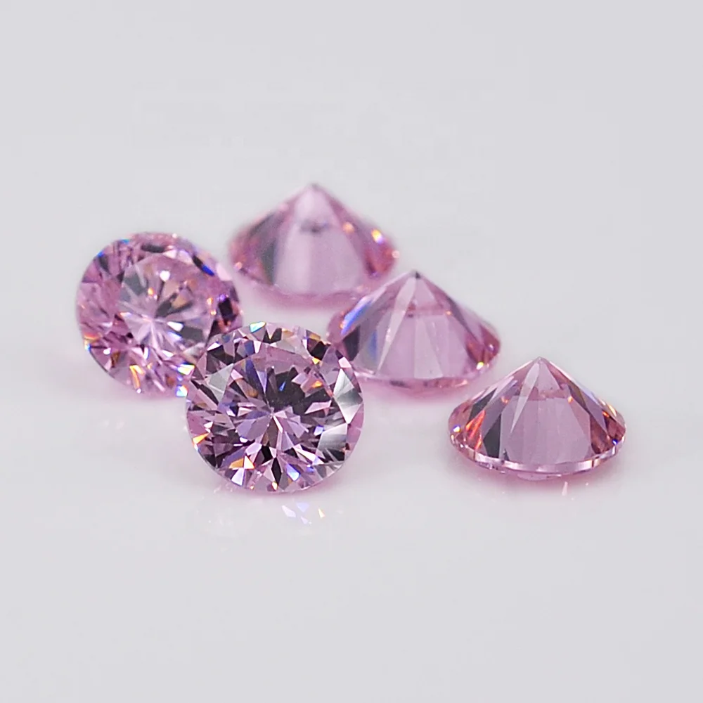 Baifu Jewelry top quality loose round 8mm pink CZ stones