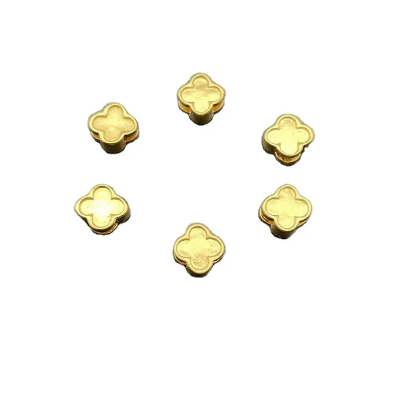 Factory direct sale 3D hard gold 999 pure gold four-leaf clover pendant can be used as necklace or bracelet gold jewelry