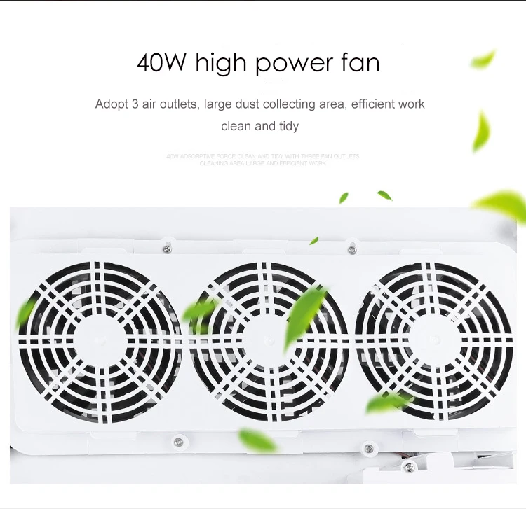 40W High Power Nail Suction Dust Collector Strong Nail Vacuum Cleaner Machine Low Noisy Nail Salon Equipments