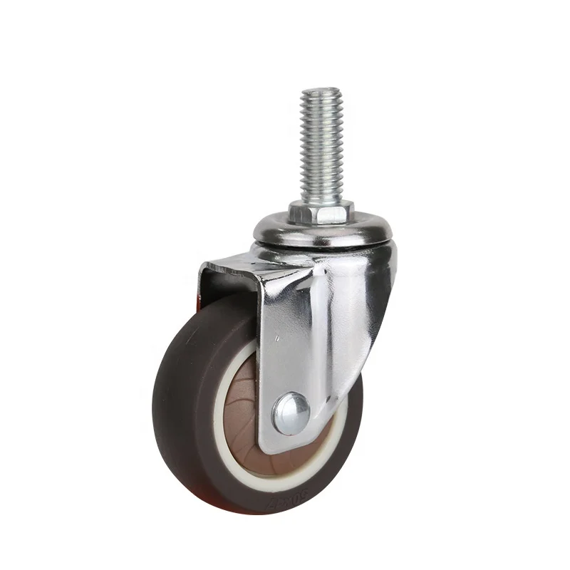 Silent light chrome-plated TPR screw brake 1 inch 1.5 inch 1.25 inch 2 inch Universal casters Chair Office Furniture Wheel