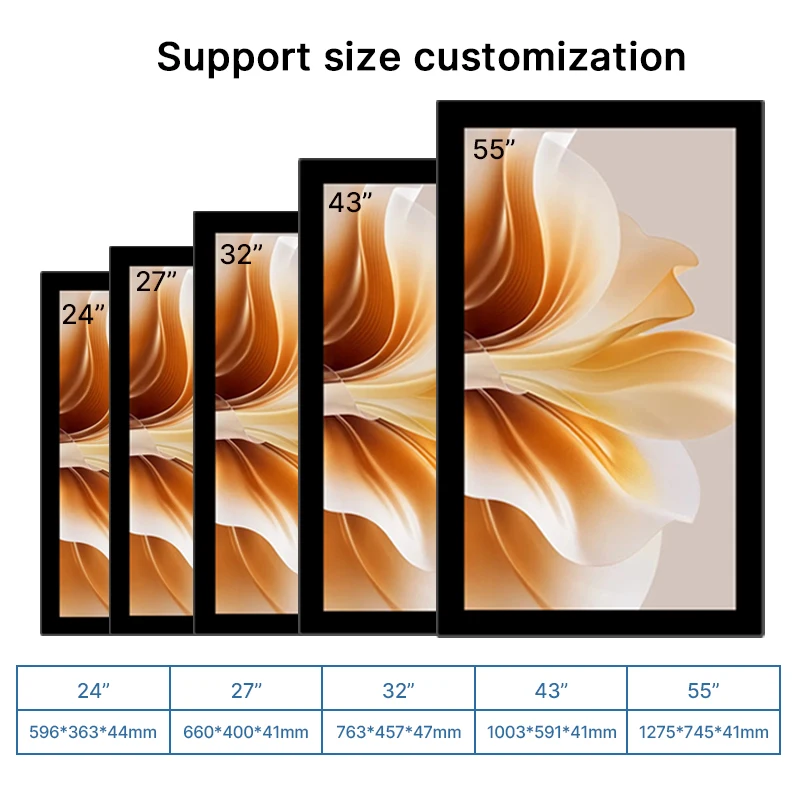 Wall Mount Android Digital Signage Smart LCD TV Display Menu Board Indoor Ad Screen for Advertising Display