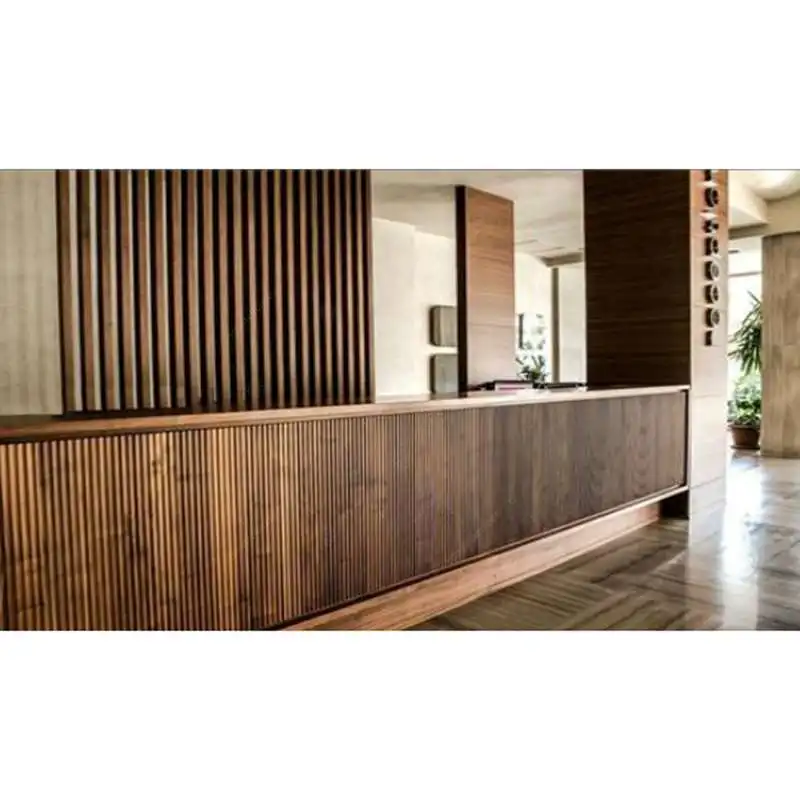 Custom Made L Shaped Front Desk High Gloss White Hotel Used Reception Desk for Office