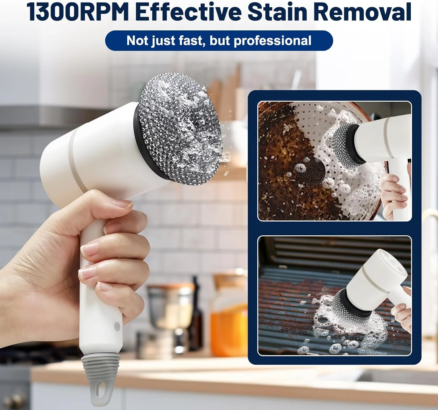 4-in-1 Cordless Electric Cleaning Brush M1s1 Magic Brush Baby Bottle Cleaning Set Dish Washer Brushes