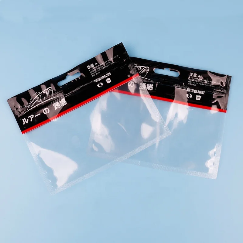 custom printed tackle zip lock fish bait worm bag with zipper bags for soft plastic fishing lure leaders printing logo