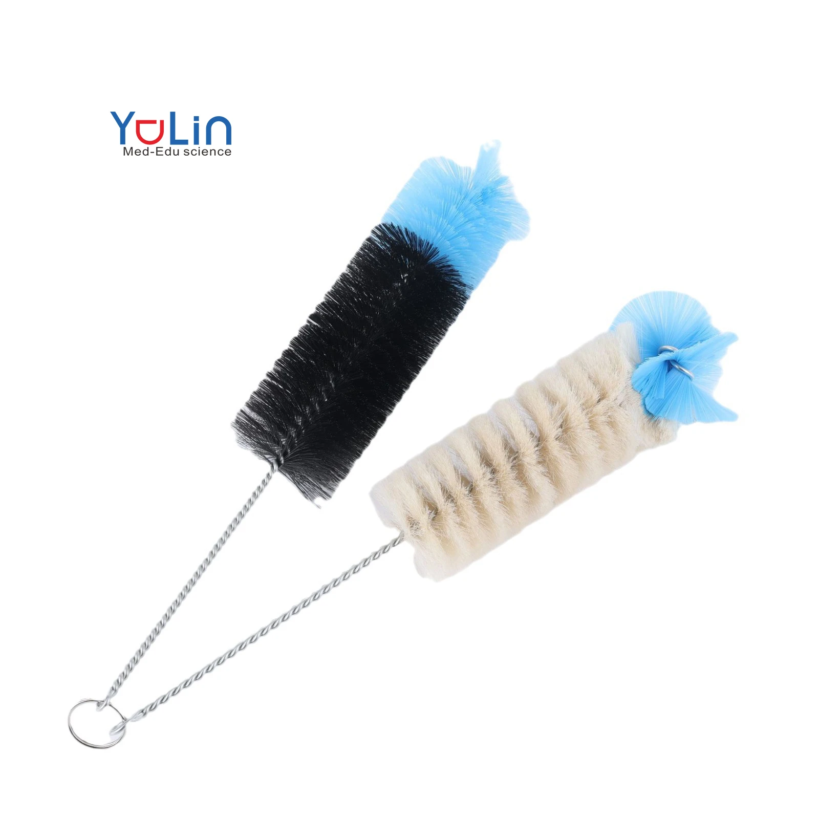 Multifunction Laboratory Use Glass Test Tube Natural Bristle End Dispensing Wash Cleaning Brush Tube Brush