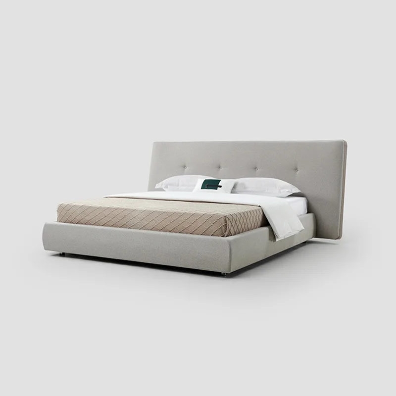 designer pull-up velvet bed Light luxury queen bed Hotel Villa Master Bedroom Wedding Queen bed Minimalist