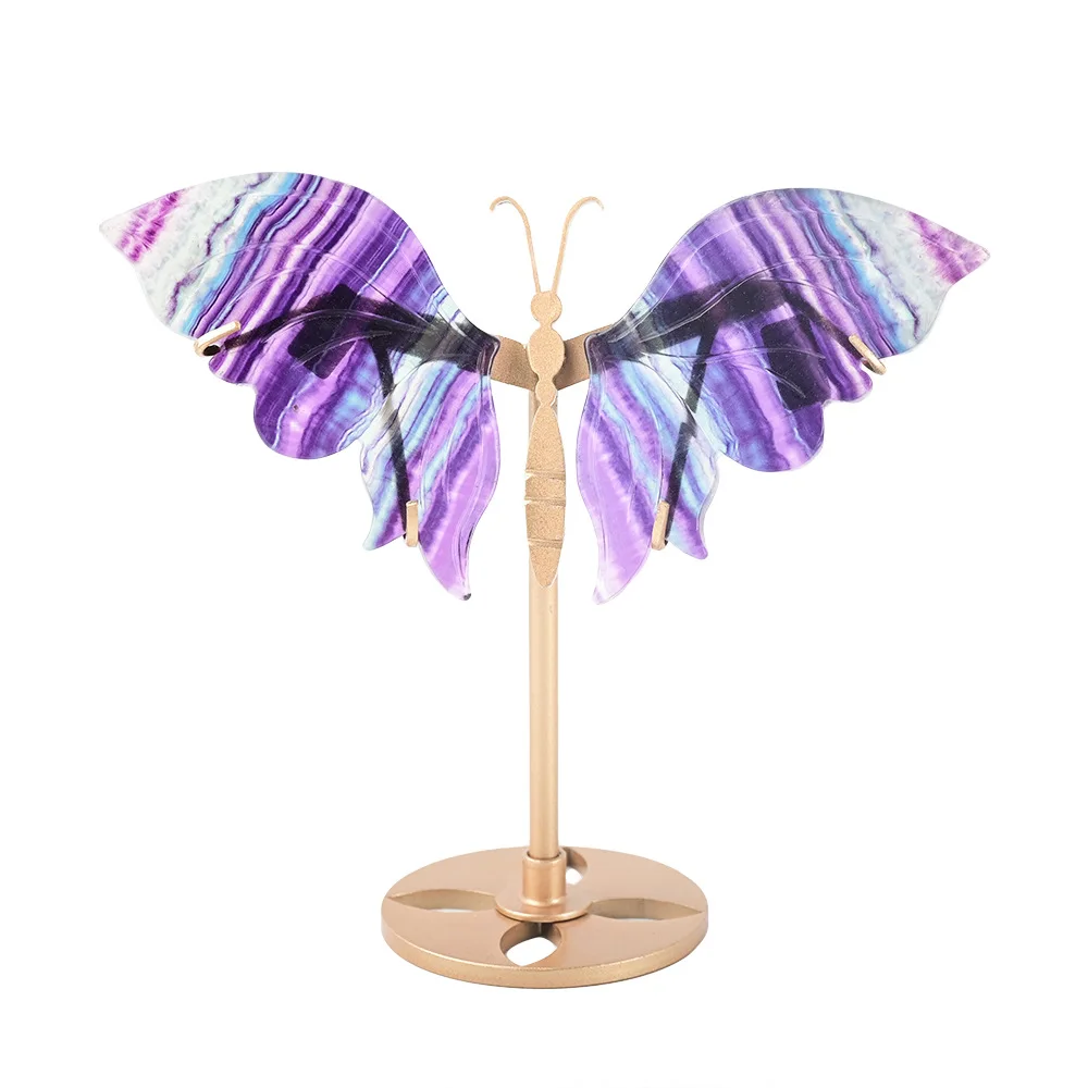 Crystal Carvings Wholesale Natural Crystal Stone High Quality Dream Amethyst Carved Butterfly Wing Carving For Home Decoration