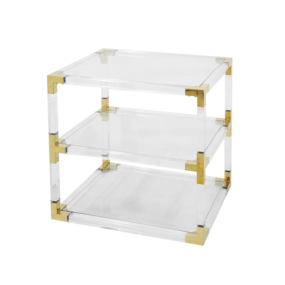 Storage Acrylic Bedside Table Living Room Sofa Side Tables Finest quality Multifunctional Coffee Modern Home Furniture Glass
