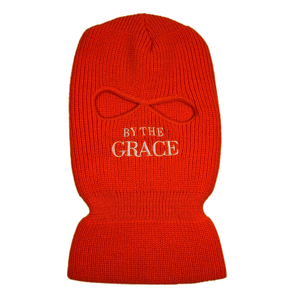 OEM Winter Comfortable Embroidery Logo Designers Custom Balaclava Ski Mask 2 Hole Beanie Hat