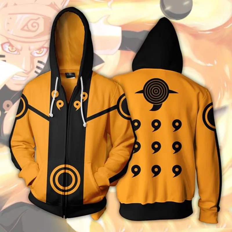 Narutos Kakashi cosplay 3D printed zipper hoodie jacket anime hoodie