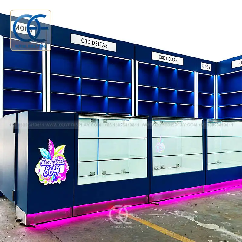 Customized High End Smoke Store Hookah Case Hookah Bar Furniture Lounge For Display Showcase