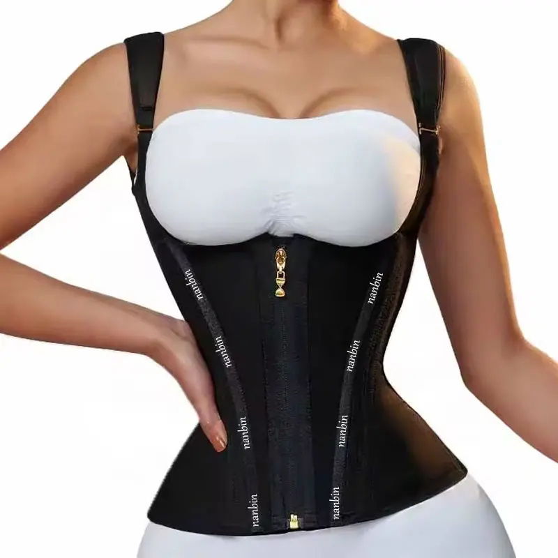 Women Postpartum Abdomen Control Waist Trainer Vest Slimming Bustier Body Shaper Breathable Hard Mesh Corset Waist Trainer Vest
