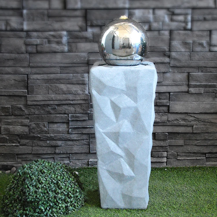 wholesales stainless steel sphere hollow ball waterfall garden outdoor water fountain feature for landscape