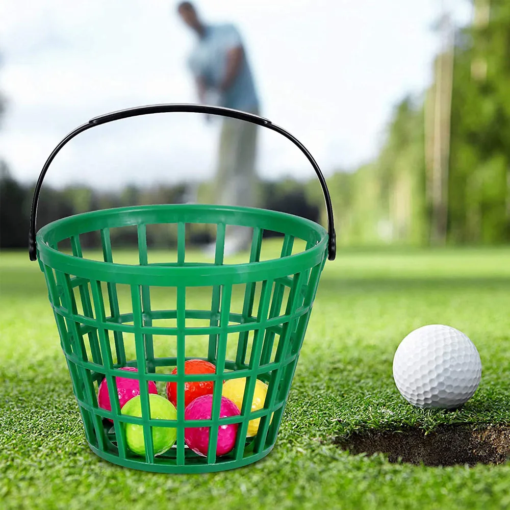 High Capacity Plastic Driving Range Golf Ball Baskets Hold 50/75/100/150 Balls Green Black Golf Balls Container
