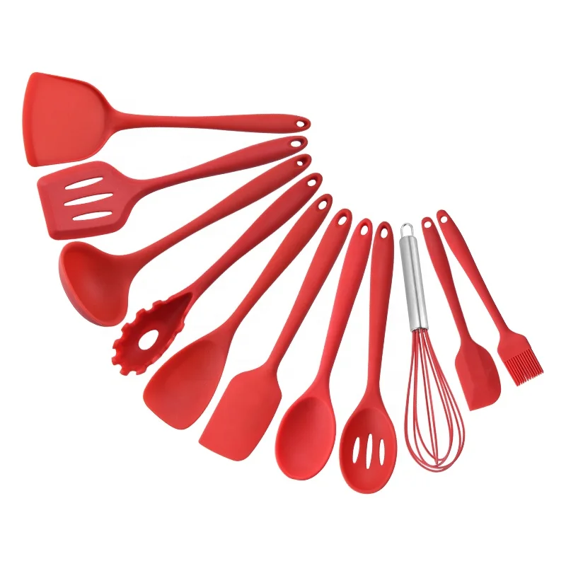 Best Selling High End Food Grade 11PCS Plastic Silicone Kitchen Utensils Sets Cooking Gadgets For Nonstick Cookware