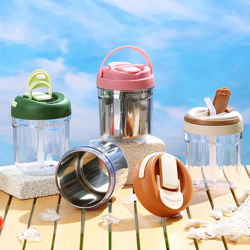 304 stainless steel Working kids bento lunch box Soup Cup thermos for hot food flask container warmer vacuum with straw