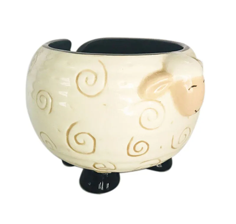 Creative Ceramic Animal Sheep Shape Yarn Bowls For Knitting
