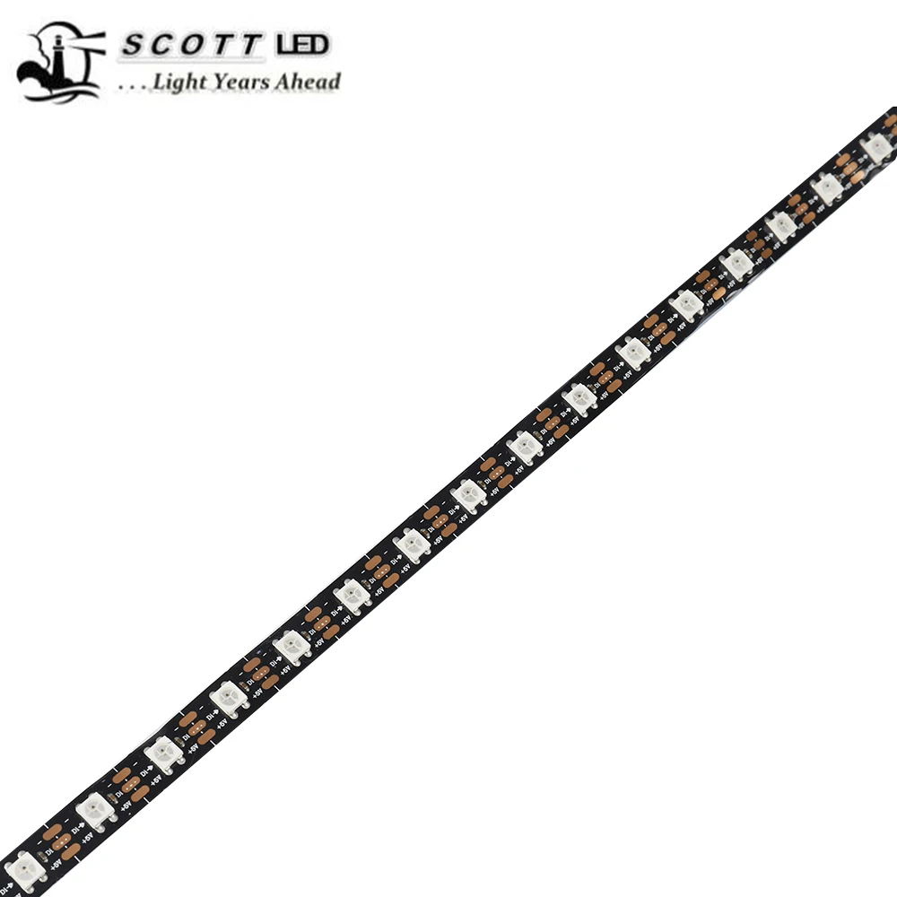 Programmable Build-in SK6812 Pixel Led strip RGB SMD 5050 30led 1 led 1 cut Black Pcb waterproof IP65 Flexible rope lighting