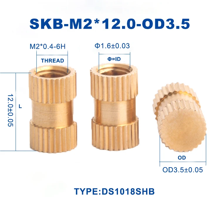 MICADY manufacturer M1.6 M2 round threaded brass insert nuts CNC machining blind hole knurled nut