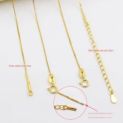 S925 Sterling Silver Screw Buckle Necklace DIY Clavicle Necklace Single Chain Pure Necklace Heart-Piercing with Needle Box Chain