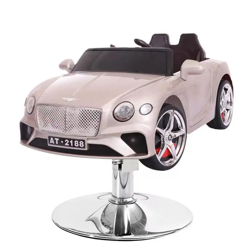 2024 Hot selling kid Barber Chair  Black Unique italian design with car on the top  for Hair Salon Haircut chair barber Chairs