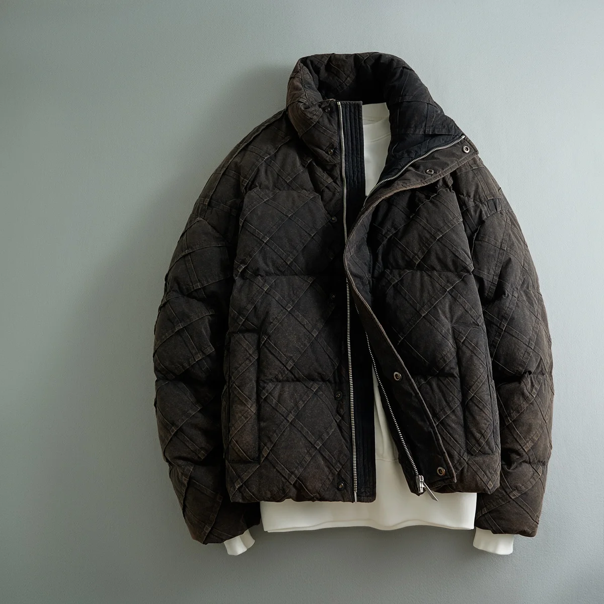 OEM Custom Design  Printed Puffer Jacket For Men Customized Logo Winter jacket for men with pocket Mens Bubble Puffer Jacket