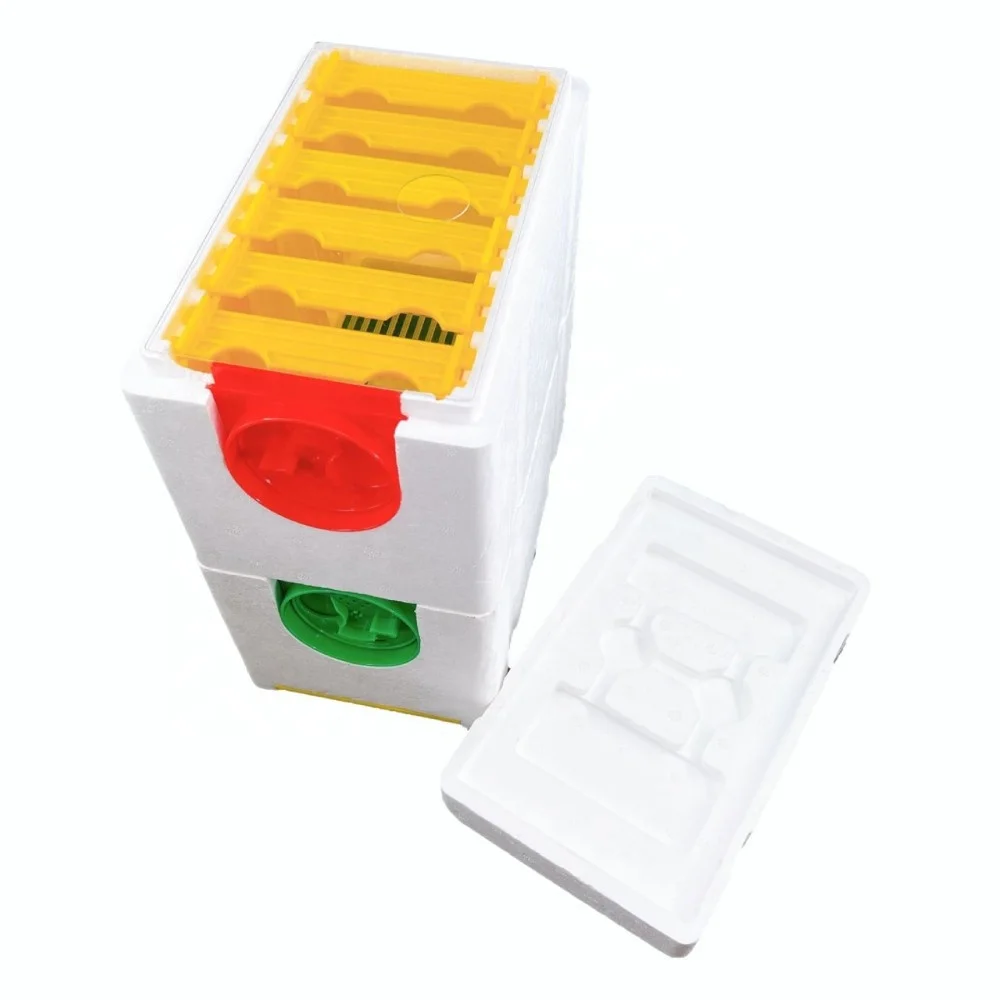 Multi-Functional Plastic Foam Double Nuc Queen Bee Hive Mini Mating Beehive Beekeeping Beehive Queen Rearing NUC Beehive