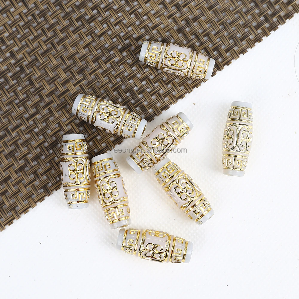Imitate Wooden Color Hair Tubes Beard Beads DIY Hair Cuffs Rings Hair Jewelry for Men and Women Braids Dreadlocks Accessories