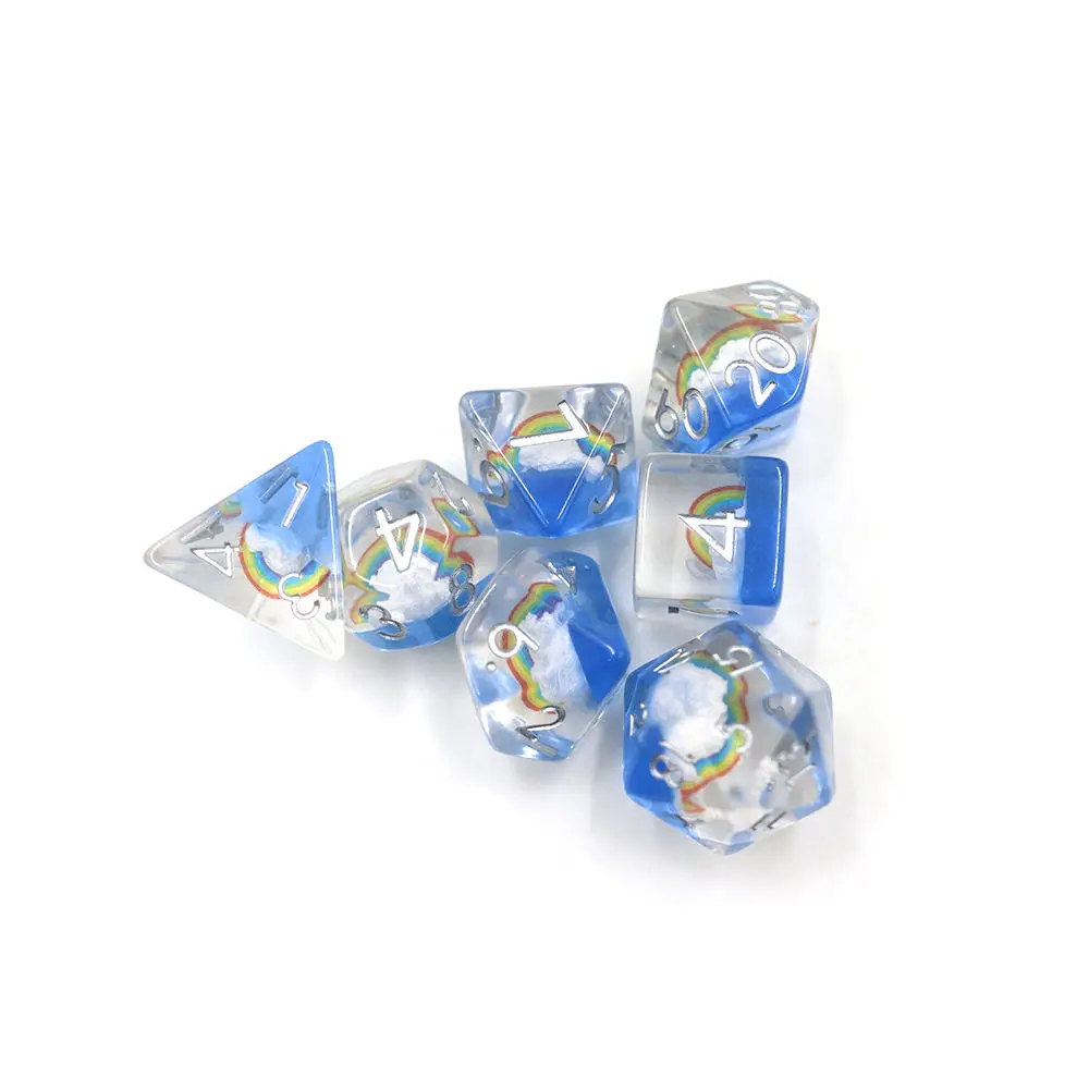 Factory Customized Wholesale 7pcs Dnd Resin Dice D6 Dice Rpg Dnd Game Hot Sale Polyhedral Metal 6-sided Dnd Dice Sets