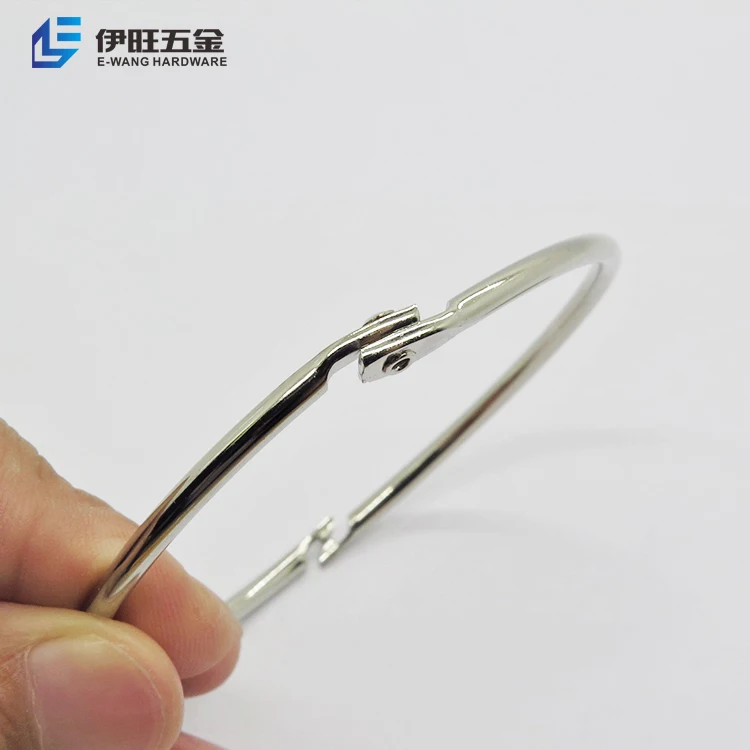 Hinged 63.5 mm Silver Metal Book Ring