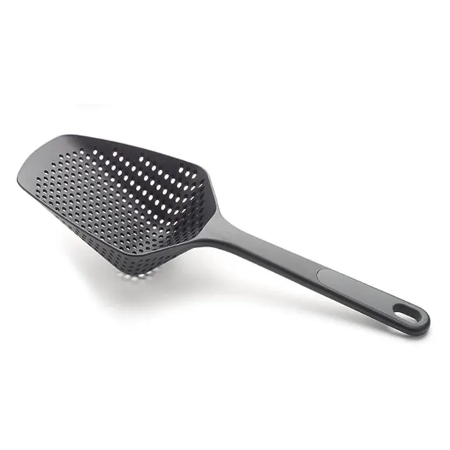 Kitchen Black Large Colander Non-Stick Kitchenware Slotted Spoon